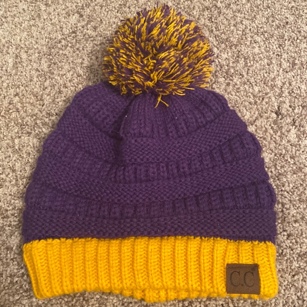 Purple/gold hat